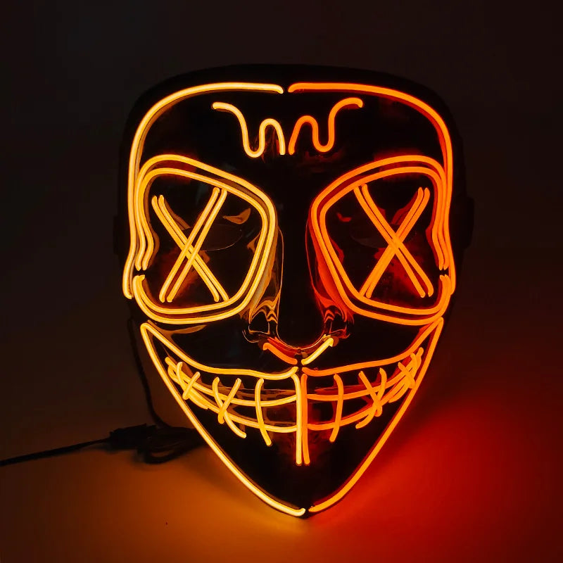 Masque LED Néon - Ambre Doré