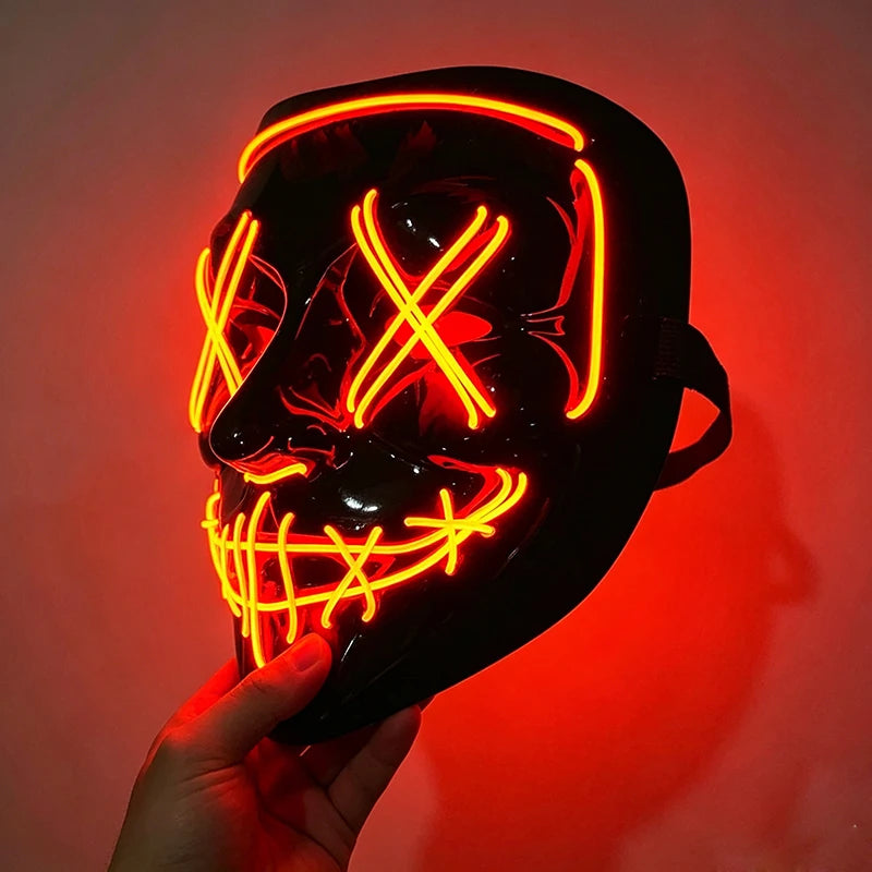 Masque LED Néon - Orange Ardent