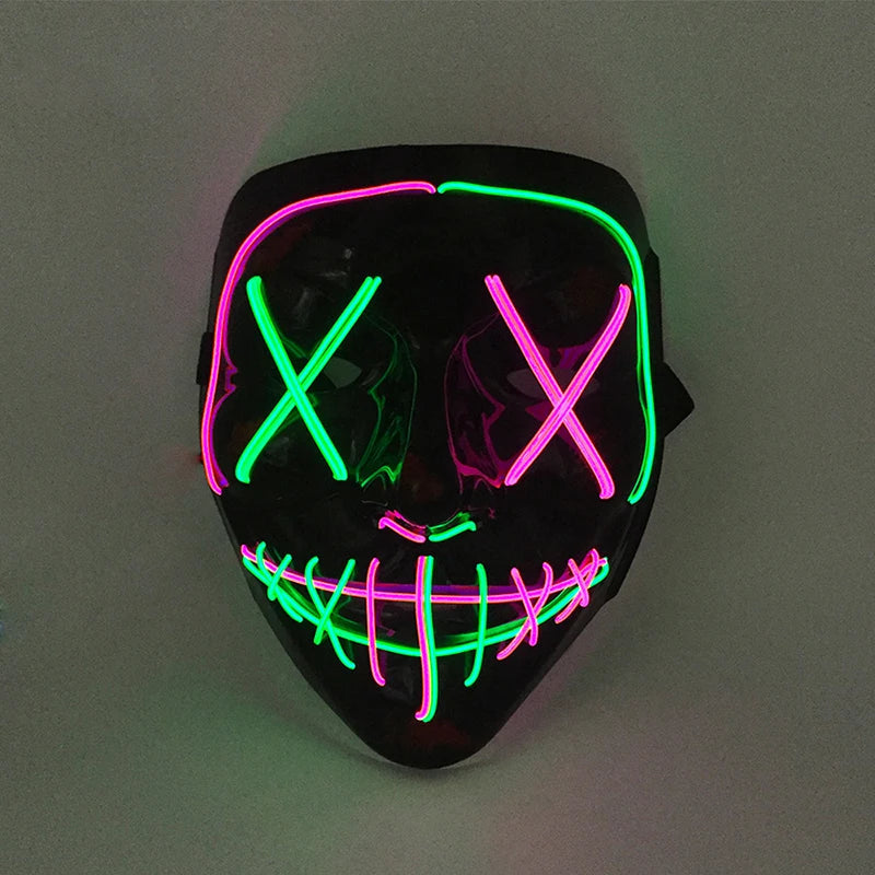 Masque LED Néon - Vert & Rose