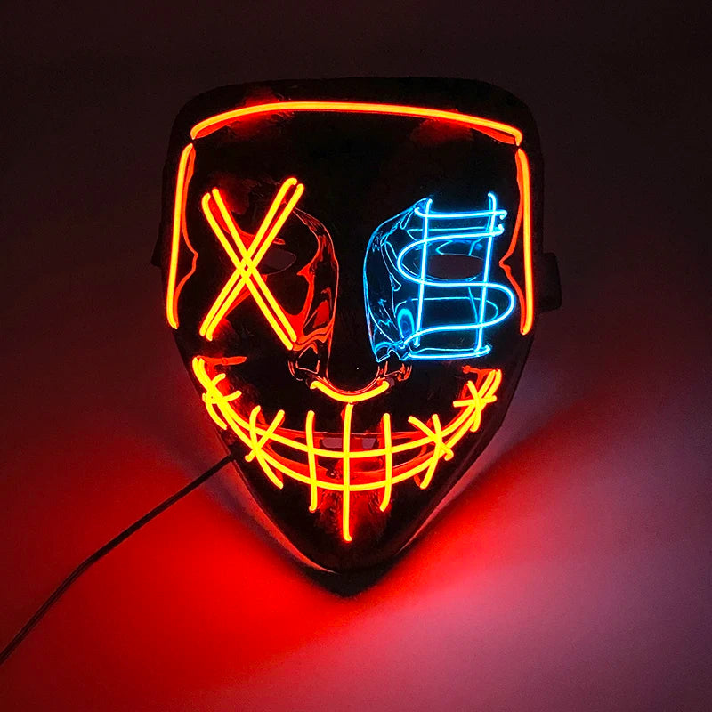 Masque LED Néon - Feu & Glace