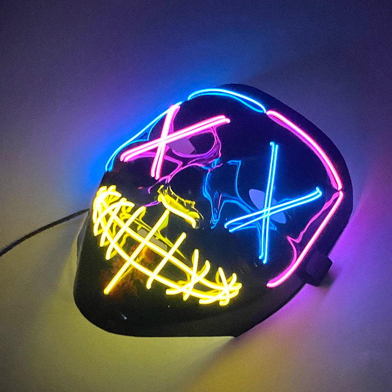 Masque LED Néon - Tricolore Électrique