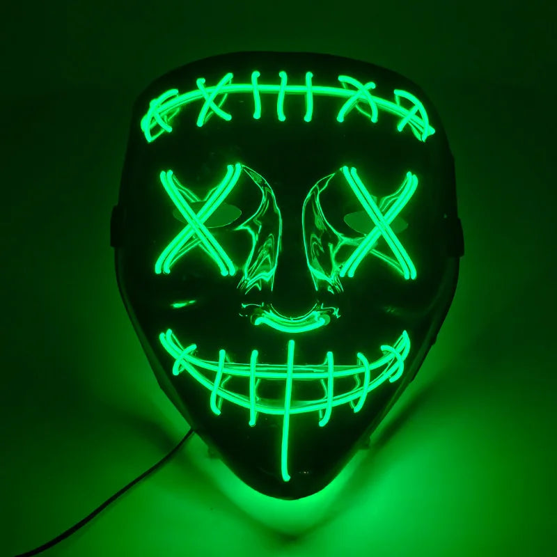 Masque LED Néon - Vert Émeraude