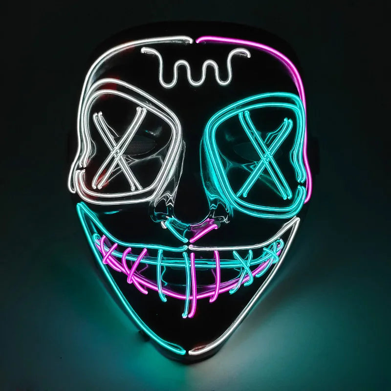 Masque LED Néon - Arc-en-ciel Pastel