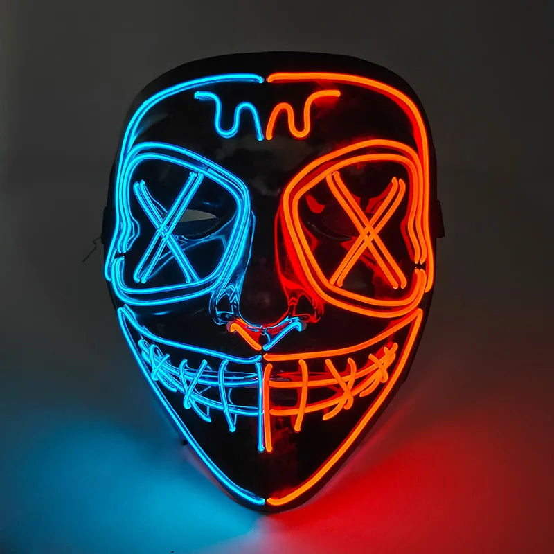 Masque LED Néon - Bleu & Orange