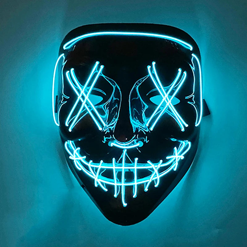 Masque LED Néon - Turquoise Glacial