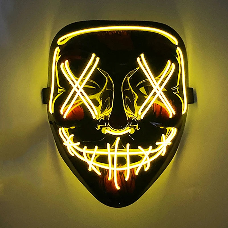 Masque LED Néon - Jaune Vif